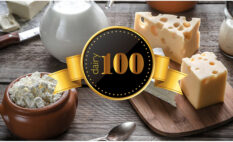 Dairy top 100 - dairy products in the background Dairy top 100 - dairy products in the background