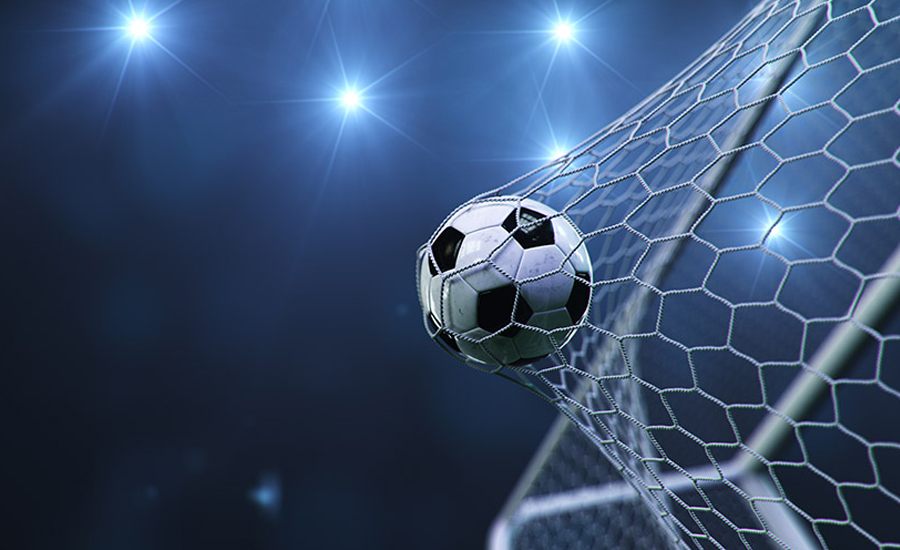 soccer ball hits net