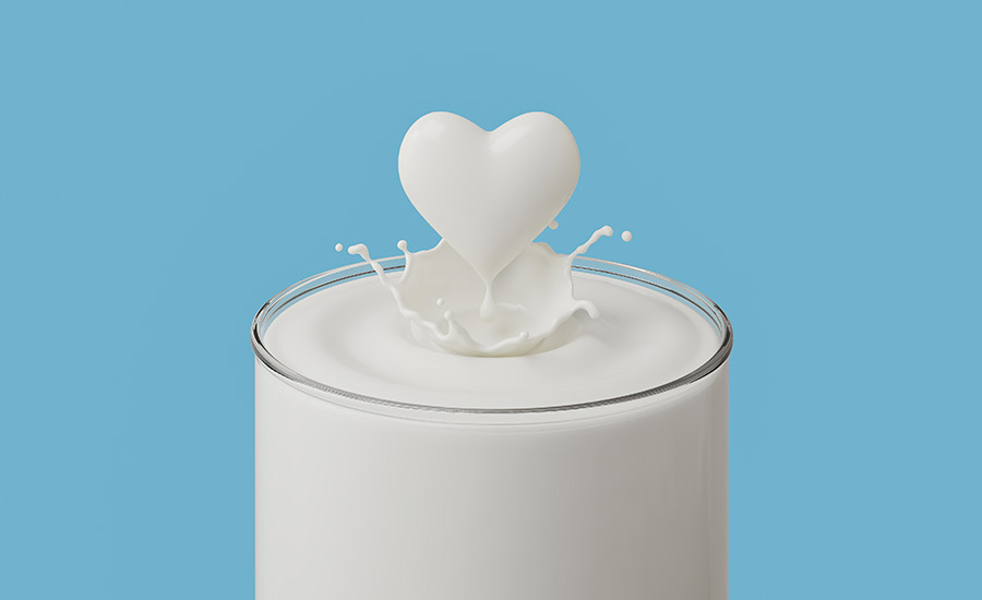cup of milk with a heart over it