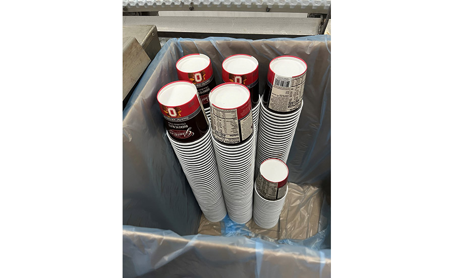 stack of ice cream containers