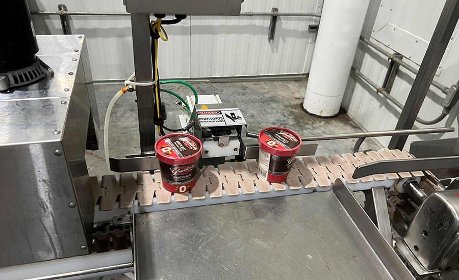 ice cream packaging conveyor belt